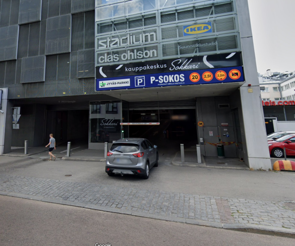 Osteopatiapiste parkkeeraus Sokoksen parkkihalliin